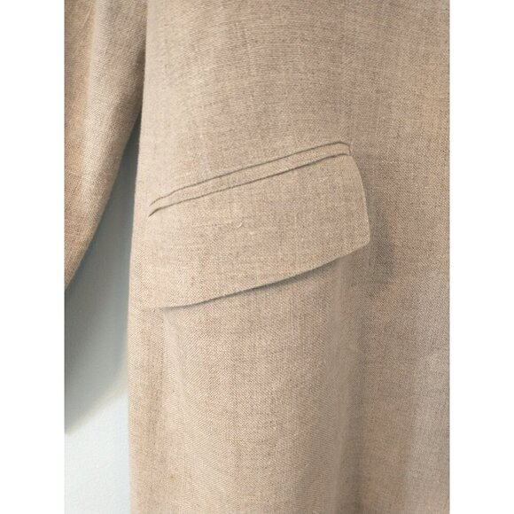Style & Co. Womens Linen Blazer Jacket Tan Beige 3-Button Lined Pockets - 18 - Picture 3 of 6